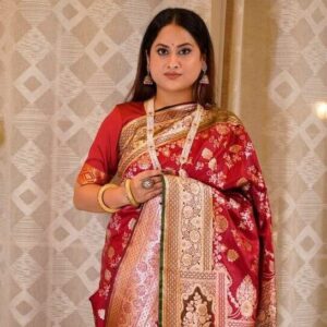 Semi Silk Satin Saree (Bridal Saree)