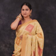 Semi Jorjet Saree – Rankaat Banarasi with Bandhej Look